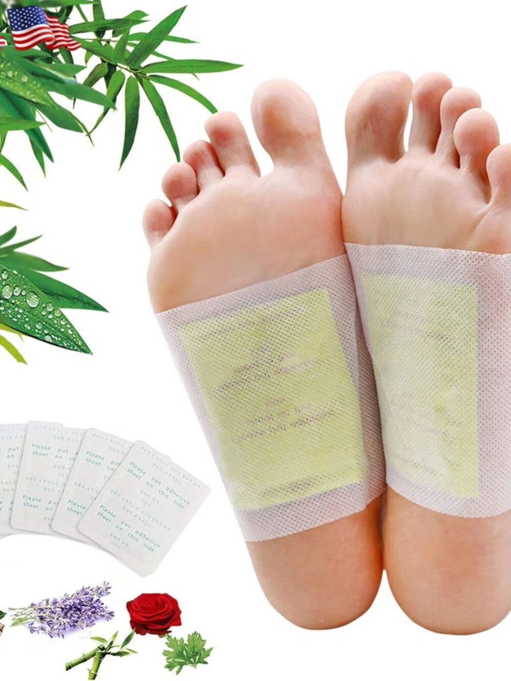 98 Detox Foot Patches for Stress Relief, Better Sleep| Natural Bamboo